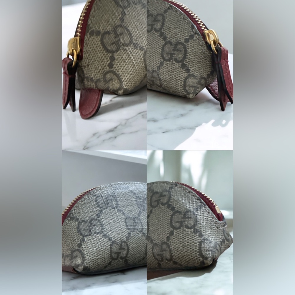 Gucci GG Supreme Canvas Cat Print Pouch Cosmetic Bag Monogram Brown Full Set - Picture 9 of 9